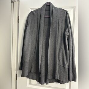 Gray Open Front Cardigan